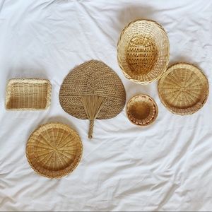 Curated fall wicker basket wall